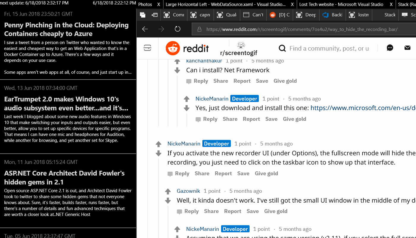 Stack layout with Scott's blog on the side